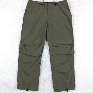 No Excuses Mens Hiking Pants Trail Army Green Embroidered‎ Butterfly Capri L